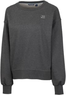Cutter and Buck Jackson State Tigers Womens Charcoal Saturday Crew Sweatshirt