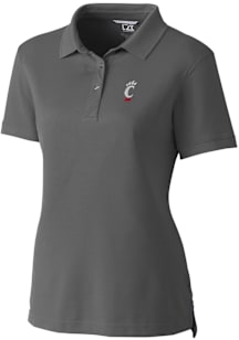 Cutter and Buck Cincinnati Bearcats Womens Grey Advantage Pique Short Sleeve Polo Shirt