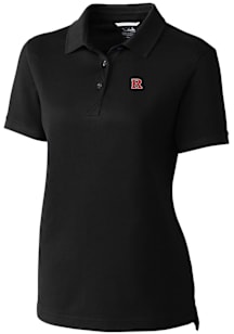 Cutter and Buck Rutgers Scarlet Knights Womens Black Advantage Pique Short Sleeve Polo Shirt