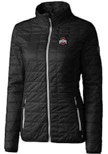 Cutter and Buck Ohio State Buckeyes Womens Black Rainier PrimaLoft Puffer Filled Jacket