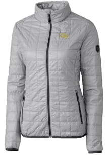 Cutter and Buck GA Tech Yellow Jackets Womens Grey Rainier PrimaLoft Puffer Filled Jacket
