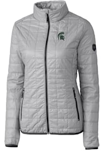Womens Michigan State Spartans Grey Cutter and Buck Rainier PrimaLoft Puffer Filled Jacket
