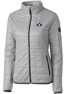 Cutter and Buck BYU Cougars Womens Grey Rainier PrimaLoft Puffer Filled Jacket