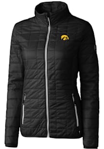 Cutter and Buck Iowa Hawkeyes Womens Black Rainier PrimaLoft Puffer Filled Jacket