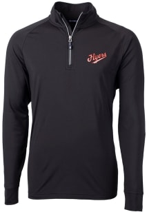 Cutter and Buck Dayton Flyers Mens Black Adapt Stretch Long Sleeve 1/4 Zip Pullover