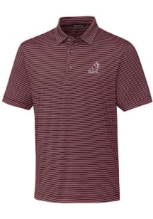 Cutter and Buck Texas A&amp;M Aggies Mens Maroon Forge Pencil Stripe Short Sleeve Polo