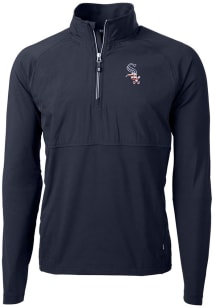 Cutter and Buck Chicago White Sox Mens Navy Blue Americana Adapt Eco Hybrid Long Sleeve 1/4 Zip ..