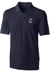 Cutter and Buck Cleveland Guardians Mens Navy Blue Forge Short Sleeve Polo