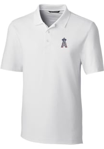 Cutter and Buck Los Angeles Angels Mens White Forge Short Sleeve Polo