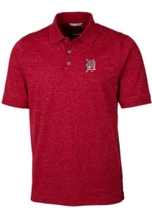 Cutter and Buck Detroit Tigers Mens Red Advantage Space Dye Short Sleeve Polo