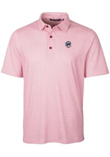Cutter and Buck Chicago Cubs Mens Red Pike Double Dot Short Sleeve Polo