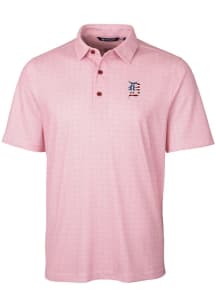 Cutter and Buck Detroit Tigers Mens Red Pike Double Dot Short Sleeve Polo