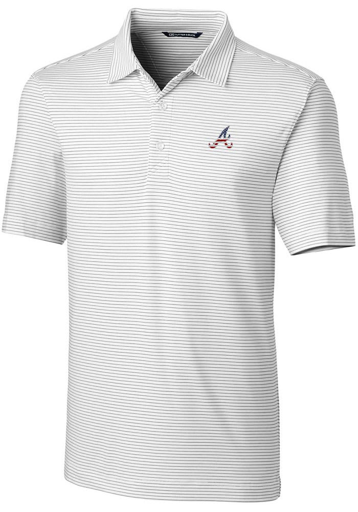 Atlanta Braves Cutter & Buck Stars & Stripes Forge Polo - Navy