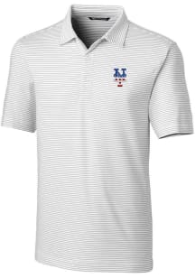 Cutter and Buck New York Mets Mens White Forge Pencil Stripe Short Sleeve Polo
