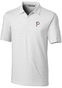 Cutter and Buck Pittsburgh Pirates Mens White Americana Forge Pencil Stripe Short Sleeve Polo