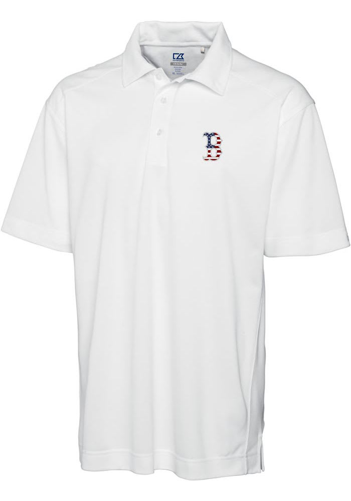 Boston Red Sox Cutter & Buck Forge Pencil Stripe Stretch Polo - Gray