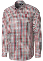 Cutter and Buck NC State Wolfpack Mens Red Gilman Long Sleeve Dress Shirt