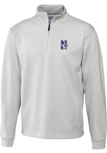 Cutter and Buck Northwestern Wildcats Mens White Edge Long Sleeve 1/4 Zip Pullover