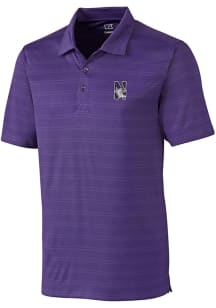 Cutter and Buck Northwestern Wildcats Mens Purple Interbay Melange Short Sleeve Polo