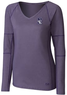 Cutter and Buck Northwestern Wildcats Womens Purple Victory Long Sleeve T-Shirt