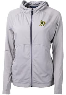 Cutter and Buck Oakland Athletics Womens Grey Adapt Eco Light Weight Jacket