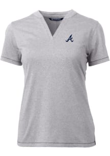 Cutter and Buck Atlanta Braves Womens Grey Forge Blade Short Sleeve T-Shirt