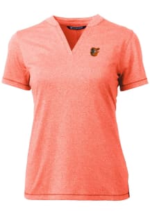 Cutter and Buck Baltimore Orioles Womens Orange Forge Blade Short Sleeve T-Shirt