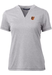 Cutter and Buck Baltimore Orioles Womens Grey Forge Blade Short Sleeve T-Shirt