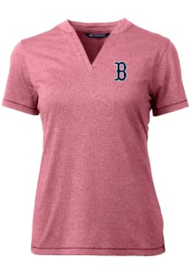 Cutter and Buck Boston Red Sox Womens Red Forge Blade Short Sleeve T-Shirt