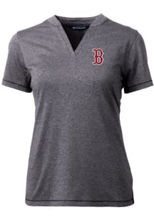 Cutter and Buck Boston Red Sox Womens Charcoal Forge Blade Short Sleeve T-Shirt