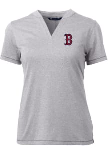 Cutter and Buck Boston Red Sox Womens Grey Forge Blade Short Sleeve T-Shirt