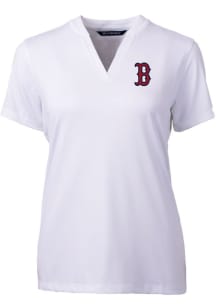 Cutter and Buck Boston Red Sox Womens White Forge Blade Short Sleeve T-Shirt