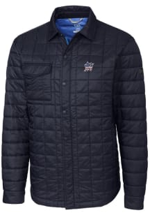 Cutter and Buck Miami Marlins Mens Navy Blue Rainier PrimaLoft Quilted Outerwear Lined Jacket