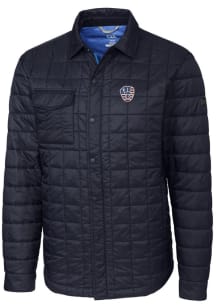 Cutter and Buck Milwaukee Brewers Mens Navy Blue Rainier PrimaLoft Quilted Outerwear Lined Jacke..