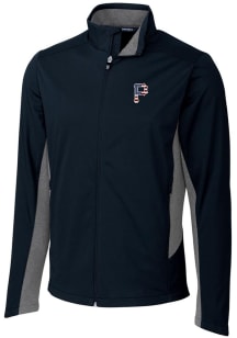 Cutter and Buck Pittsburgh Pirates Mens Navy Blue Navigate Softshell Light Weight Jacket