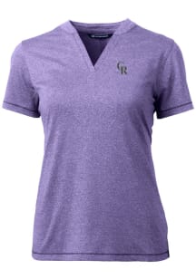 Cutter and Buck Colorado Rockies Womens Purple Forge Blade Short Sleeve T-Shirt