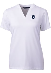 Cutter and Buck Detroit Tigers Womens White Forge Blade Short Sleeve T-Shirt