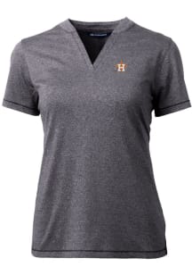Cutter and Buck Houston Astros Womens Charcoal Forge Blade Short Sleeve T-Shirt