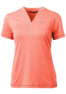 Cutter and Buck Houston Astros Womens Orange Forge Blade Short Sleeve T-Shirt