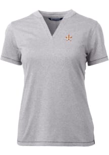 Cutter and Buck Houston Astros Womens Grey Forge Blade Short Sleeve T-Shirt