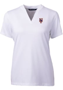 Cutter and Buck New York Mets Womens White Forge Blade Short Sleeve T-Shirt