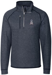 Cutter and Buck Los Angeles Angels Mens Navy Blue Mainsail Long Sleeve 1/4 Zip Pullover
