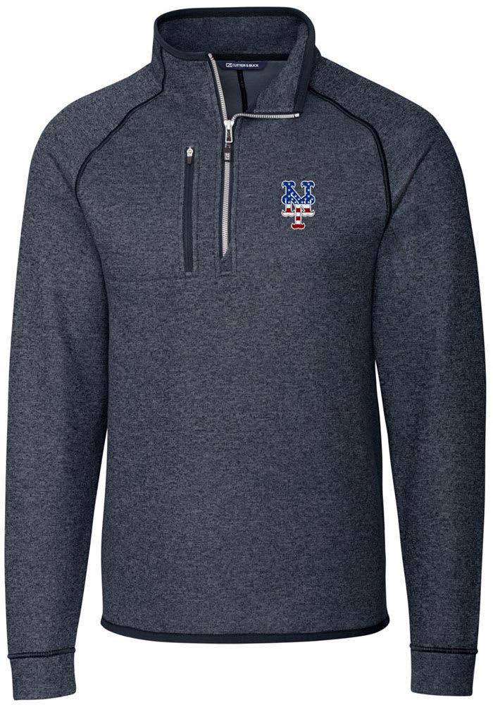 Cutter and Buck New York Mets Mens Navy Blue Mainsail Pullover Jackets