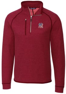 Cutter and Buck New York Yankees Mens Red Mainsail Long Sleeve 1/4 Zip Pullover