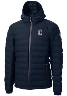 Cutter and Buck Cleveland Guardians Mens Navy Blue Mission Ridge Repreve Puffer Filled Jacket