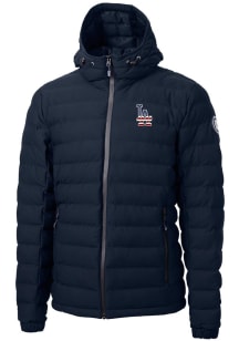 Cutter and Buck Los Angeles Dodgers Mens Navy Blue Mission Ridge Repreve Puffer Filled Jacket