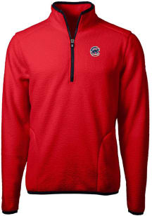 Cutter and Buck Chicago Cubs Mens Red Cascade Eco Sherpa Fleece Long Sleeve 1/4 Zip Pullover