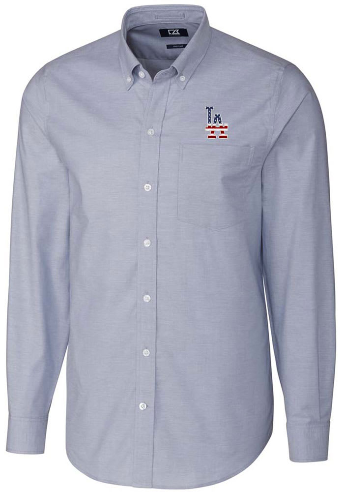 Los Angeles Dodgers Cutter & Buck Short Sleeve Stretch Oxford Button-Down  Shirt - Charcoal