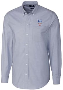 Cutter and Buck New York Mets Mens Light Blue Stretch Oxford Long Sleeve Dress Shirt