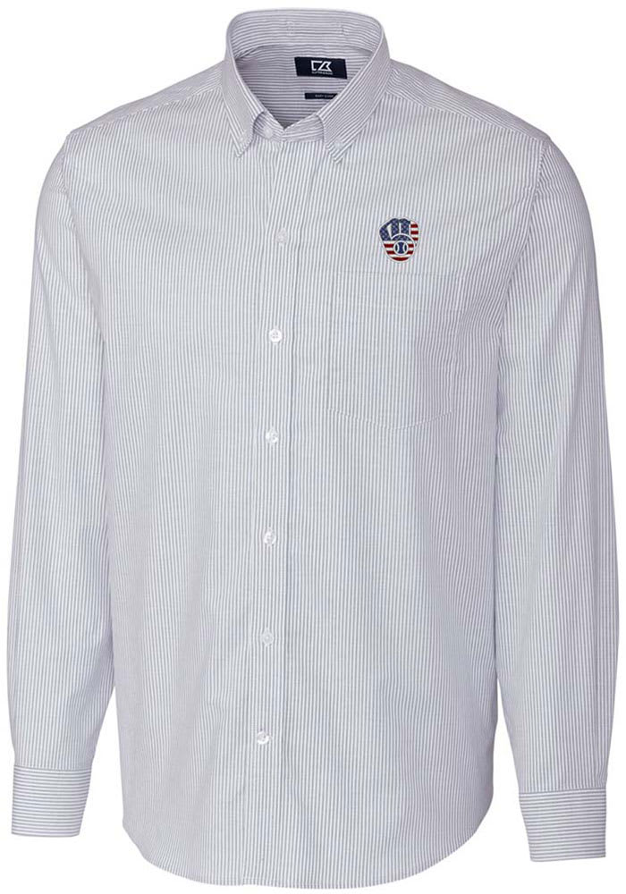 Milwaukee Brewers Cutter & Buck Easy Care Stretch Gingham Mens Long Sleeve Dress Shirt